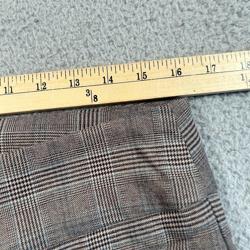 Hybrid Pants Womens 6 Brown Glen Plaid Side Zip Flare Trouser Career Dress Work - Picture 9 of 16